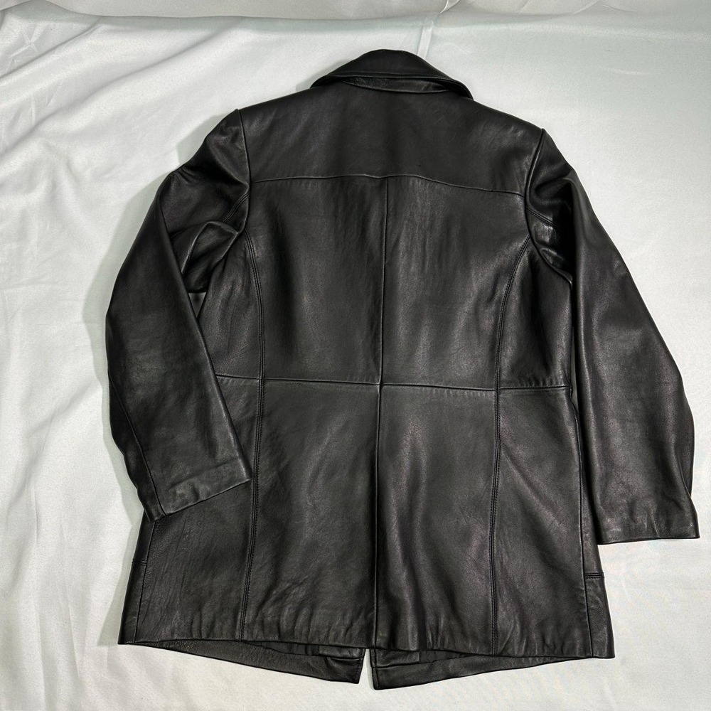 Style & Co Leather Jacket Womens 16W Black Car Coat Minimalist Quiet Luxury - Picture 4 of 6